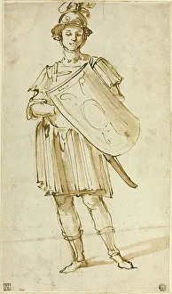 Florentine School Artwork Prints: Standing Warrior, c.1600. Creator: Unknown