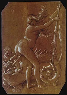 German Fine Art Images Prints: Standing Witch with Monster