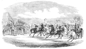 The Start, 1844 Print: Northampton Horse Races