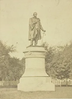 Black And White Photography Prints: Statue of Commodore Matthew Perry, 1850 / 89. Creator: Joshua Appleby Williams