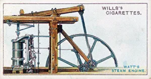 British Engineering History Prints: Steam engine by James Watt, 1915