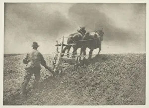 Agricultural Landscape Photographs Prints: A Stiff Pull, (Suffolk), c. 1883 / 87, printed 1888. Creator: Peter Henry Emerson