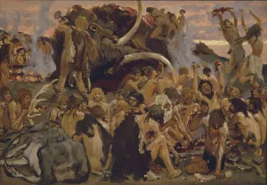 The Stone Age. A Feast, 1883. Artist: Vasnetsov, Viktor Mikhaylovich (1848-1926) The Stone Age. A Feast, 1883. Artist: Vasnetsov, Viktor Mikhaylovich (1848-1926)
