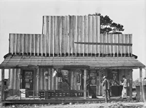 Vintage Advertising Signs Prints: Store with false front, Vicinity of Selma, Alabama, 1936. Creator: Walker Evans