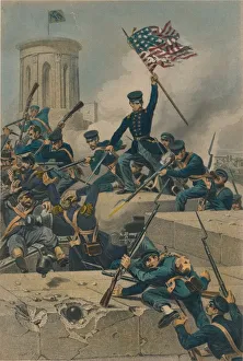 American Military History Prints: Storming of Chapultepec, 1877