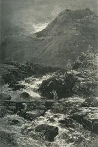 Cassell Petter Galpin Engravings Prints: The Stream from Llyn Idwal, c1870
