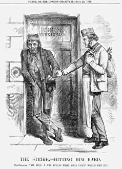 The Strike - Hitting him Hard, 1861 Print