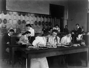 Western High School Microscope Class Print (1899?)