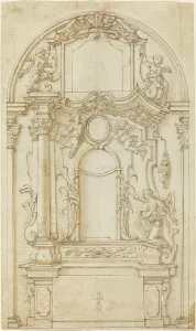 German Religious Artwork Prints: Study for an Altar and a Reredos. Creator: Unknown