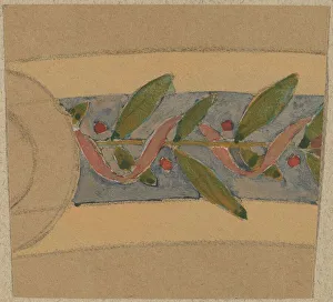 Antique Floral Artwork Prints: Study for a Border Design, 1890/1897. Creator: Charles Sprague Pearce