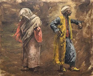 Female Figures In Painting Prints: Study of Two Figures, ca. 1878. Creator: Edwin Lord Weeks