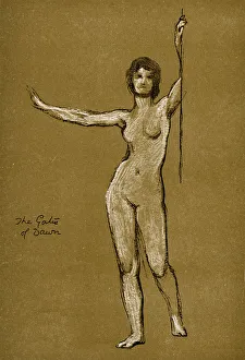 Roman Mythology Goddesses Prints: Study for The Gates of Dawn, 1900
