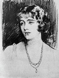 Study of Lady Elizabeth Bowes-Lyon, 1923. Artist: John Singer Sargent Study of Lady Elizabeth Bowes-Lyon, 1923. Artist: John Singer Sargent