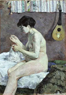 Study of a Nude (Suzanne sewing) Print, Ny Carlsberg Glyptotek Collection
