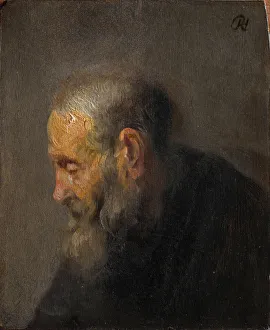 Prints of Study of an Old Man in Profile, c.1630. Found in the collection of the Statens Museum for Kunst, Copenhagen Rembrandt Van Rhijn Prints: Rembrandt's Profile Study Print