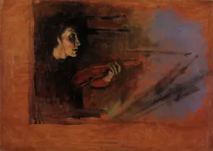 Oil On Canvas Portrait Study Prints: Study for Play and Dance, 1896. Creator: Halfdan Egedius