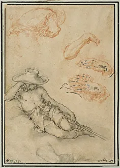 Study of Shepherd at Rest Print by Abraham Bloemaert