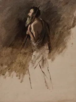 Romantic Era Painting Prints: Study for Standing Shepherd, 1831 or 1832. Creator: Thomas Cole