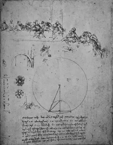 Christian Religious Figures Prints: Study for the Last Super and Mathematical Figures and Calculations