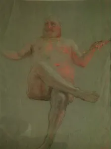 Christian Allegory Images Prints: Study for Get Thee Hence, Satan!, 1890s. Artist: Repin, Ilya Yefimovich (1844-1930)