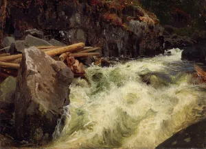 Herman August Cappelens Study of a Waterfall Print, circa 1851