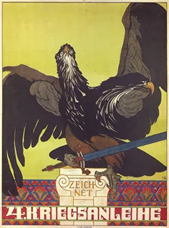Subscribe to the fourth war loan, 1916. Artist: Lefler, Heinrich (1863-1919) Subscribe to the fourth war loan, 1916. Artist: Lefler, Heinrich (1863-1919)