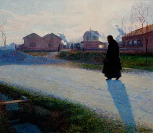 Pointillism Oil On Canvas Prints: Suburb, 1920