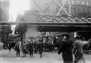 American Black And White Photography Prints: Subway building - N.Y. between c1910 and c1915. Creator: Bain News Service