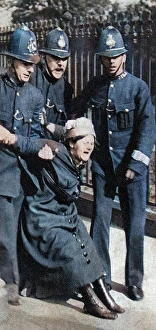 Suffragette Arrest Prints: A suffragette being arrested, c1910s (1935). Creator: Unknown