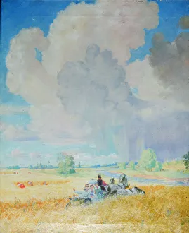 Summer, 1922. Artist: Kustodiev, Boris Michaylovich (1878-1927) Summer, 1922. Artist: Kustodiev, Boris Michaylovich (1878-1927)