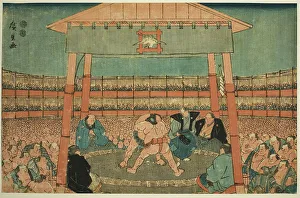 Sumo Match in the Ekoin Temple Precincts, c. 1847/52