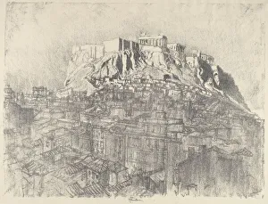 Sunrise over the Acropolis, 1913. Creator: Joseph Pennell Sunrise over the Acropolis, 1913. Creator: Joseph Pennell