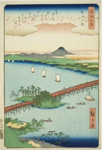 Ando Hiroshige, "Sunset Glow at Seta" Print, 1857