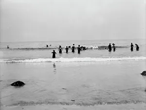 American Coastal Scenes Prints: Surf bathing, between 1900 and 1905. Creator: Unknown