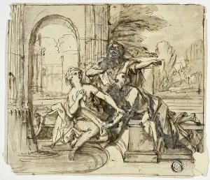 Black And White Dutch Art Prints: Susanna and the Elders, n.d. Creator: Unknown
