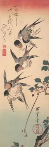 Swallows and Budding Wild Cherry Print, ca. 1835