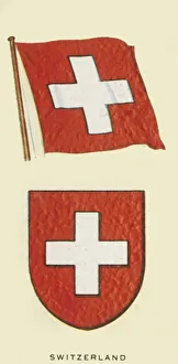 Colorful National Flags Prints: Switzerland, c1935. Creator: Unknown