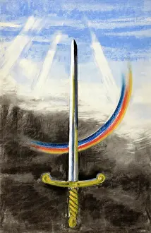 Central Office Of Information Archive Prints: A sword pointing vertically upwards