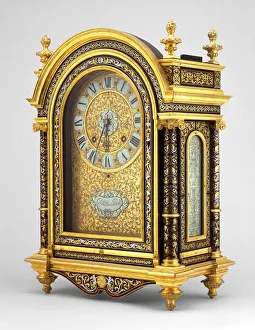 17th Century French Table Clock Print, c. 1675