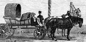 Horse Drawn Carriage Images Prints: The Telega; The Caucasus, 1875. Creator: Unknown