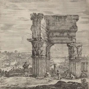 Temple of Concord and Roman Forum, 1656. Creator: Stefano della Bella Temple of Concord and Roman Forum, 1656. Creator: Stefano della Bella