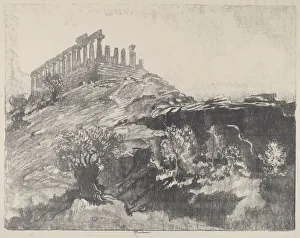 The Temple of Concord on the Wall, Girgenti, 1913. Creator: Joseph Pennell The Temple of Concord on the Wall, Girgenti, 1913. Creator: Joseph Pennell