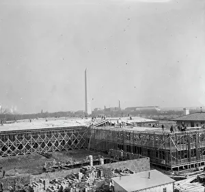 Black And White Construction Images Prints: Temporary Building, Under Construction...Washington, D.C. 1917. Creator: Unknown