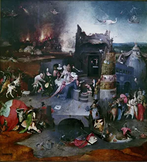Prints of The Temptation of Saint Anthony (Central panel of a triptych), Between 1495 and 1515. Found in the collection of the Museu Nacional de Arte Antiga, Lisbon Hieronymus Bosch Prints: Hieronymus Bosch Print: The Temptation of Saint Anthony, 1495-1515