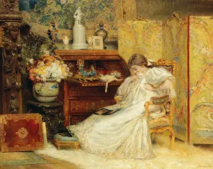 Genre Oil On Canvas Prints: The Tender Creature. Creator: Makovsky, Konstantin Yegorovich (1839-1915)