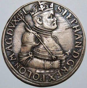 The Thaler of Stephen Bathory, King of Poland (Obverse), 1580. Artist: Numismatic, West European Coins The Thaler of Stephen Bathory, King of Poland (Obverse), 1580. Artist: Numismatic, West European Coins