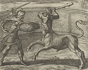 Theseus and the Minotaur (Minotaurum Theseus vincit), from The Metamorphos Theseus and the Minotaur (Minotaurum Theseus vincit), from The Metamorphos