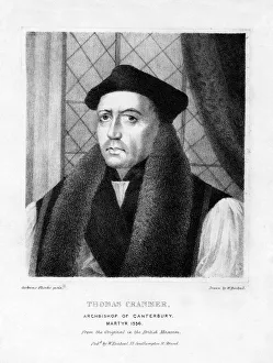 Thomas Cranmer, protestant Archbishop of Canterbury, (19th century). Artist: W Rintoul Thomas Cranmer, protestant Archbishop of Canterbury, (19th century). Artist: W Rintoul