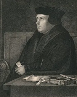Prints of Thomas Cromwell, Earl of Essex, (mid 19th century). Portrait of English statesman Thomas Cromwell, 1st Earl of Essex (c1485-1540), King Henry VIII of Englands chief minister Politic Prints: Thomas Cromwell, Earl of Essex, Print after Holbein