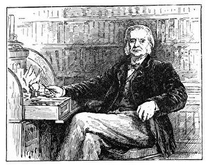 Images Dated 4th August 2005: Thomas Henry Huxley, British biologist, at his desk, c1880